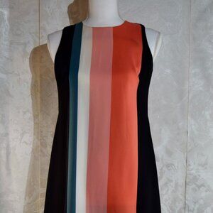 Ann Taylor Factory Size 0 Color-block Vertical Stripe Shift Dress